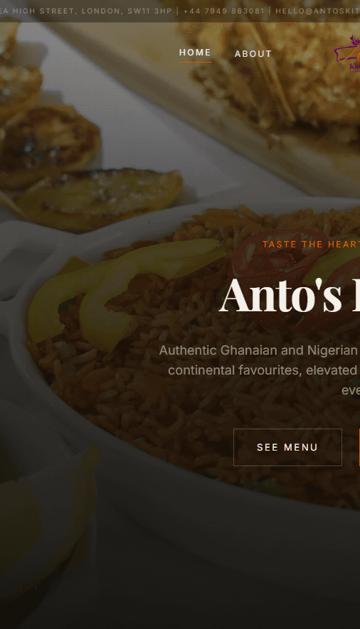 Anto's Kitchen — mobile preview