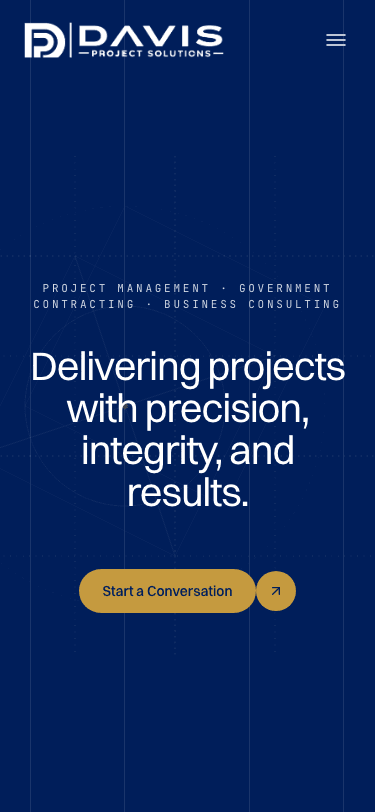 Davis Project Solutions — mobile preview