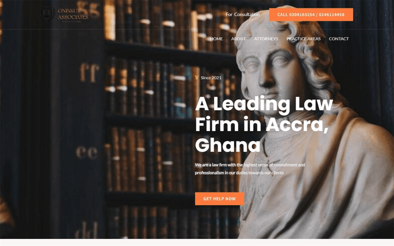 Oninku & Associates Law Firm — desktop preview